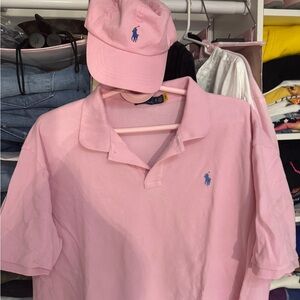 Polo by Ralph Lauren ladies  Pink Polo Shirt XL and baseball hat
